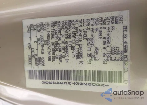 1998 Nissan Frontier Se/Xe from USA, damaged, VIN 1N6DD26S7WC344388